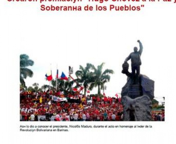 Испанские СМИ об открытие памятника У.Чавесу